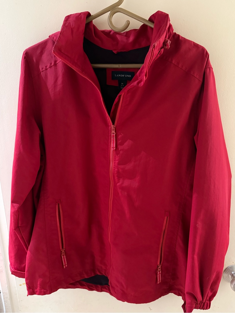 Land’s End Red Lightweight Hooded Jacket